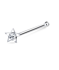 Stone in Star Silver Bone Nose Stud NSKD-700